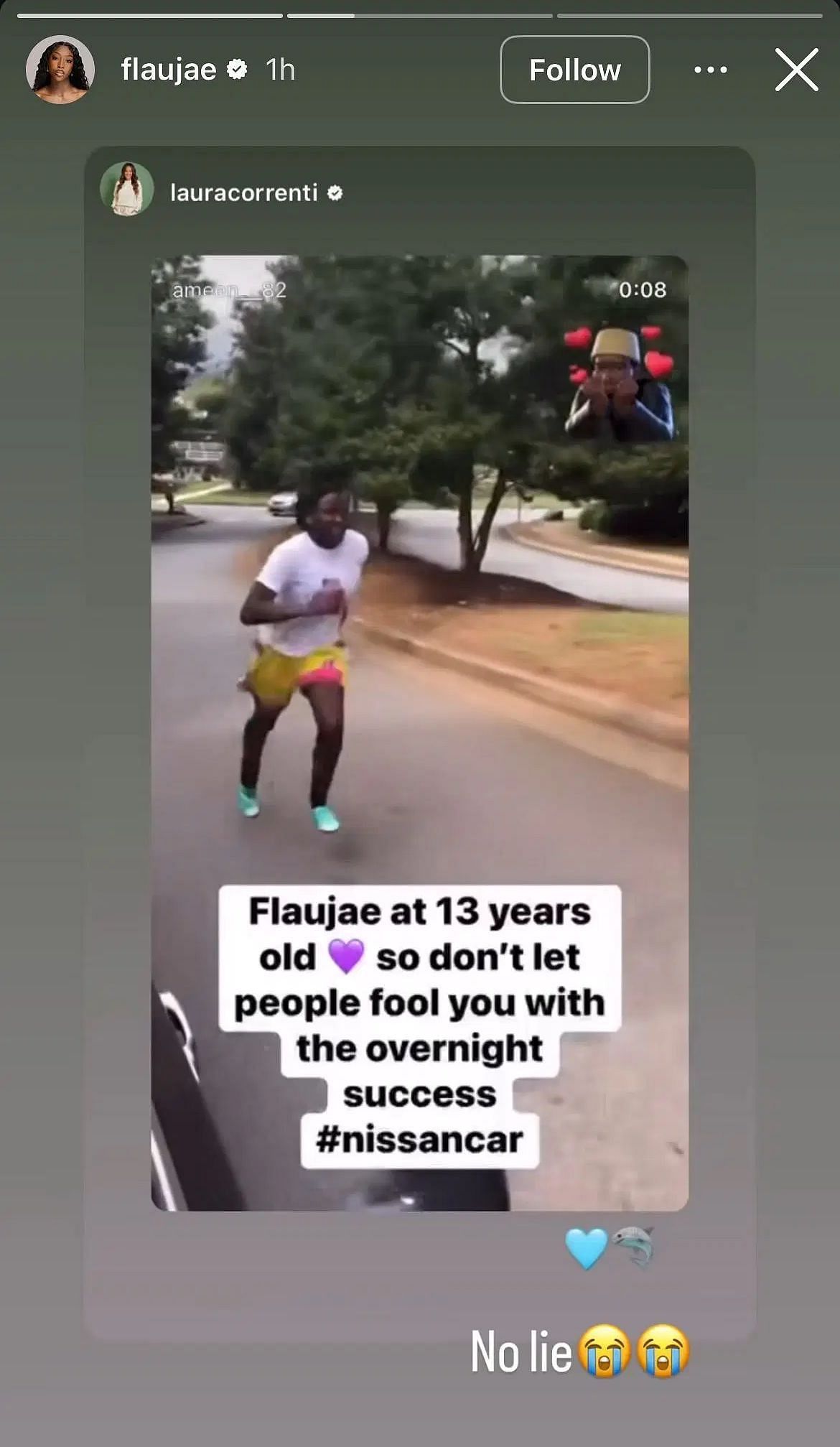 Flau’jae Johnson reacts to a throwback video of herself